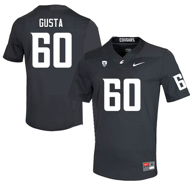 Men #60 David Gusta Washington State Cougars College Football Jerseys Sale-Charcoal - Click Image to Close